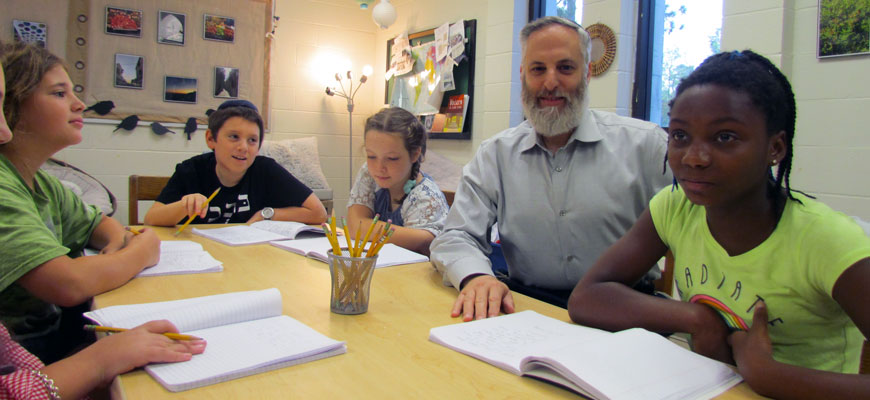 Rabbi Muller with students