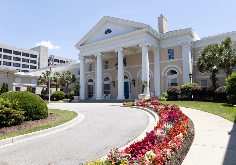 View of the outside of the National Advocacy Center building.