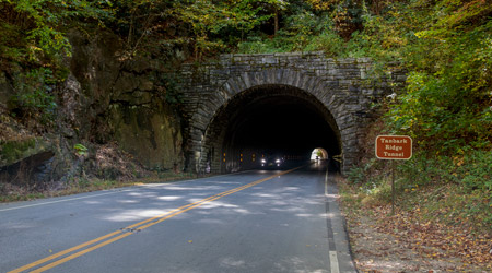 A tunnel along the Blue Ridge Parkway.