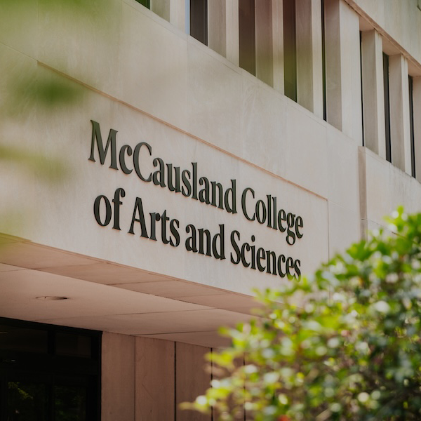 beige building with black 