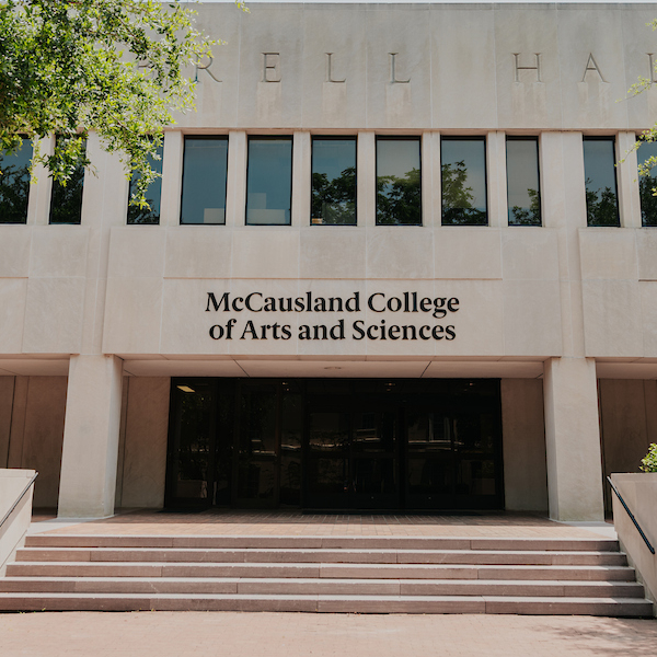 beige building with black 