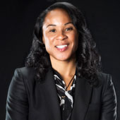 Women's basketball coach Dawn Staley