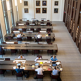 students studying in the reading room