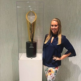 Tiffany with the National Championship trophy
