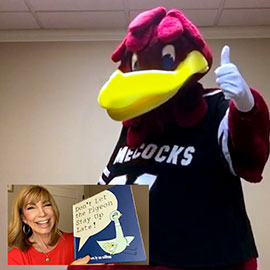 UofSC alumna Leeza Gibbons reads a story on video for Cocky's Reading Express