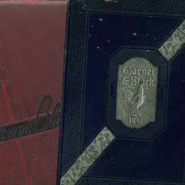 carolina yearbook covers from previous years. The prominent volume in the image is the 1931 cover that says 