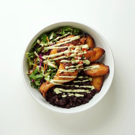 A korean-inspired build your own bowl from the on-campus restaurant, Preston's at Noon. 