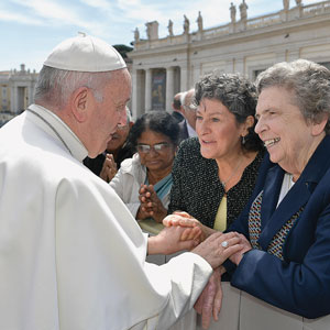 Sister Carol Keehan and Pope Francis