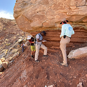 Students reconstruct geologic histories on a geology field camp.