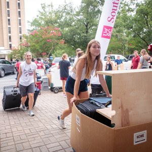 students move into residence halls on campus