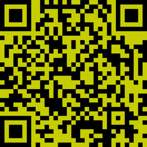 An image of the QR code for this story with a bright green background.