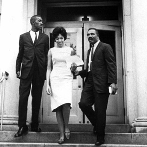 archival image of three Black students enrolling at USC in 1963