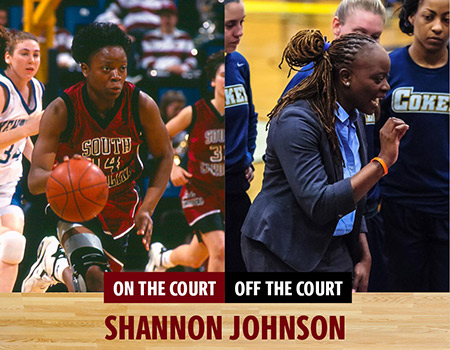 photos of shannon johnson as a player and as a coach