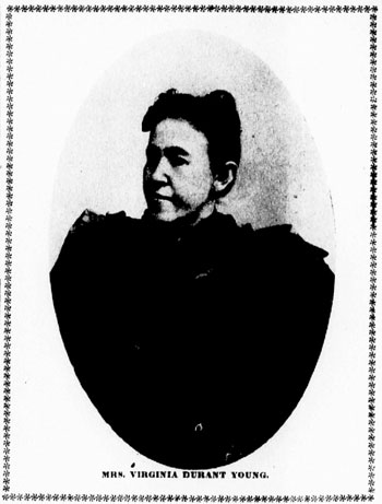 1903 State newspaper clipping of image of Virginia Durant Young wearing a black top