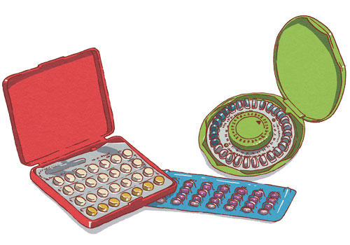 An illustration of contraceptive pills.