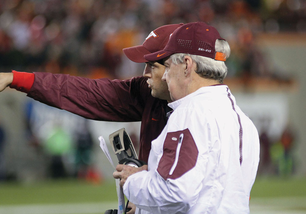 Shane Beamer with his father, Frank Beamer.