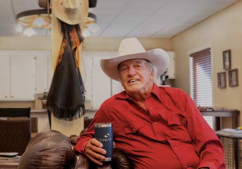 Joe Rice relaxes in the Awendaw barn’s man cave